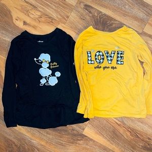 Set of 2 long sleeve girls size 5t shirts